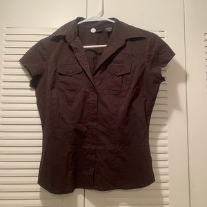 Brown button down shirt